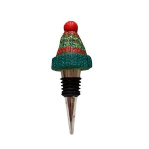 Spode Christmas Tree wine bottle stopper, featuring a festive beanie hat design!